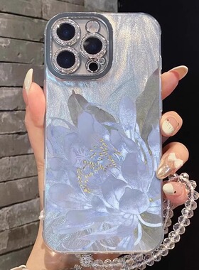 莲花精孔全包羽纱手机壳适用苹果16promax小米15情侣iphone14华为mate60propura70荣耀vivo红米k80oppo一加13