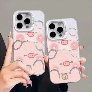 两只猪猪苹果手机壳17Air16promax小米15情侣iphone14华为mate80一加ACE6pura90荣耀vivo红米k90一加oppoIQOO