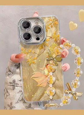 金色锦鲤精孔全包手机壳适用苹果16promax小米15情侣iphone14华为mate60propura70荣耀vivo红米k80opporeno13