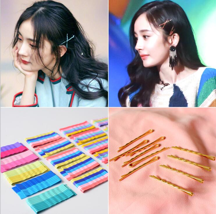 韩版少女儿童女孩彩虹色边夹糖果色马卡龙色莫兰迪林小宅发夹卡子