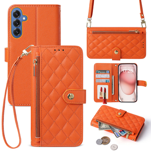 A25长背带A35高级感A54钱包式 A33 A17全包防摔A56翻盖真皮套a55新款 带化妆镜斜挎包适用三星A57手机壳Galaxy