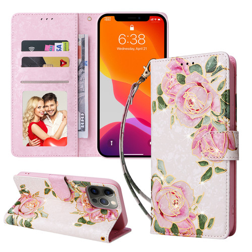 苹果iphone13日本烫金花朵奢华女