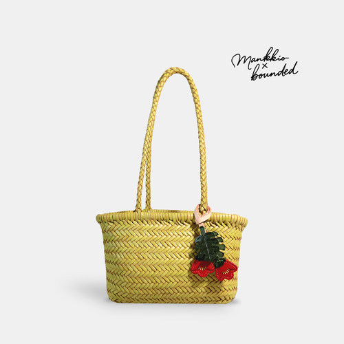 日系小清新菜篮子手工编织包