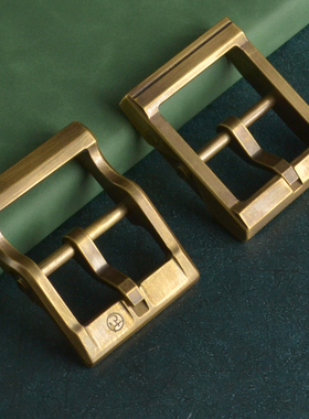 cnc机加工腰带配件实心黄铜扣FC5代风尘6代复古做旧皮带日字针扣