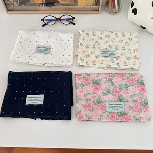阿宝-自制韩风ins可爱波点花朵餐垫双层摆拍一人食棉布柔软简约