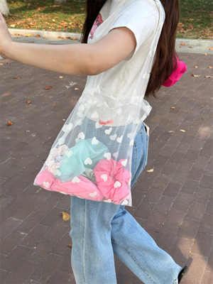 abao.life白色透明爱心纱包