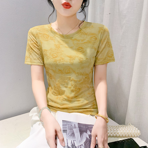 短袖通勤常规欧货圆领短袖t恤女