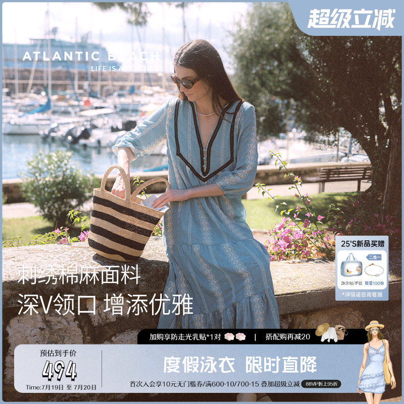 atlanticbeach度假连衣裙裹裙