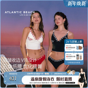 atlanticbeach2025新款 度假分体泳衣女刺绣比基尼性感温泉泳装