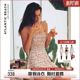 法式 泳装 碎花吊带 高级感连体裙式 atlanticbeach度假泳衣女25新款