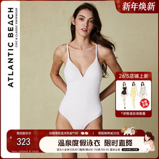 AtlanticBeach泡温泉度假连体泳衣女高级感显瘦性感露背游泳装 夏