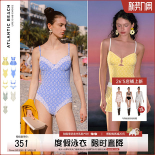 蕾丝提花系列2025新款 时尚 泳装 atlanticbeach度假泳衣女连体裙式