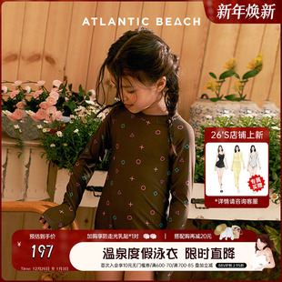 防晒连体冲浪游泳装 atlanticbeach度假泳衣2024新款 儿童泳衣长袖