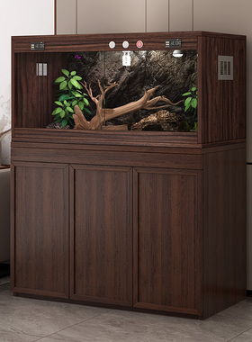 鱼缸底柜底座实木柜子溪流缸爬宠箱子承重支架家用柜子鱼缸专用柜