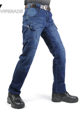 VIPERADE 砂石IX7执政官战术牛仔裤 通勤直筒修身春秋作训男长裤
