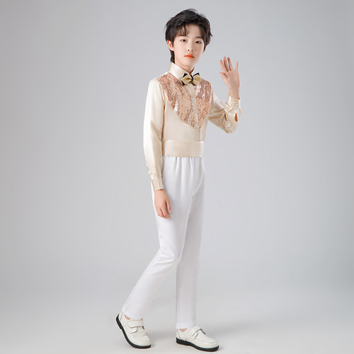 儿童表演服  礼服  主持人服装单件衬衣