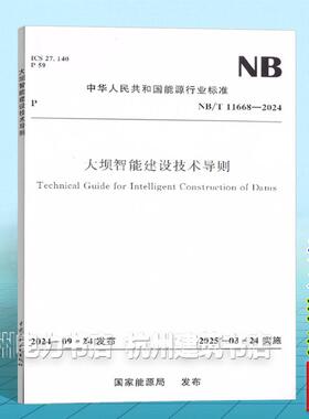 NB/T 11668-2024 大坝智能建设技术导则