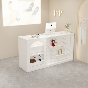 中式收银台服装店吧台酒店前台童装收款台镂空美容院瑜伽馆接待台