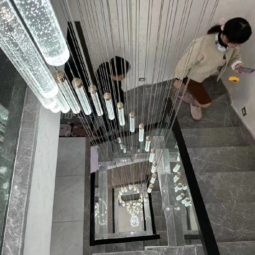 别墅复式楼水晶楼梯吊灯