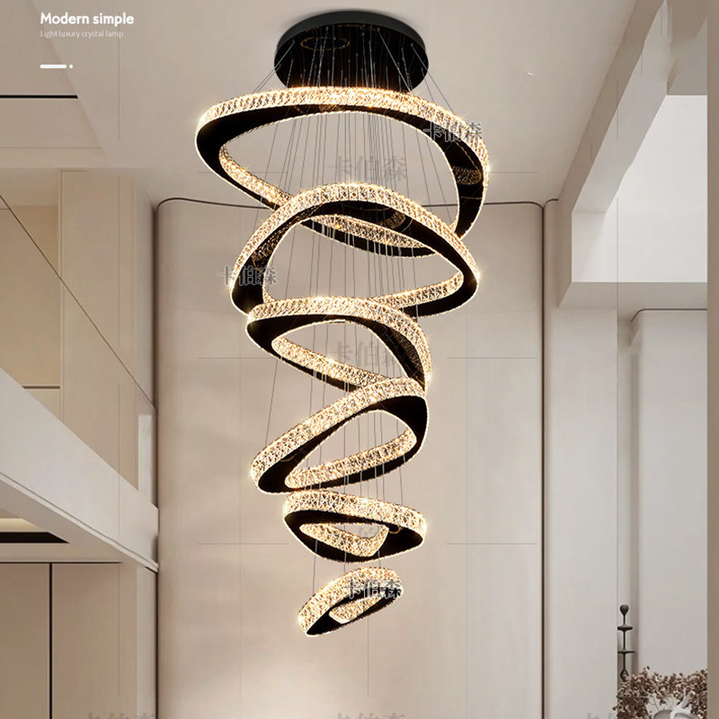 设计师款别墅复式楼大吊灯现代轻奢高档大气挑空大厅主灯水晶吊灯,家装灯饰光源,LOFT/复式住宅/楼梯吊灯,淘宝优惠券,粉丝福利购,淘宝优惠卷