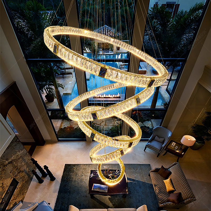 别墅复式楼挑空大吊灯大气水晶灯