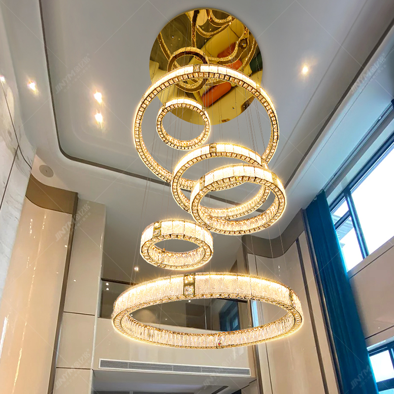 新款奢华大气三面水晶客厅大吊灯