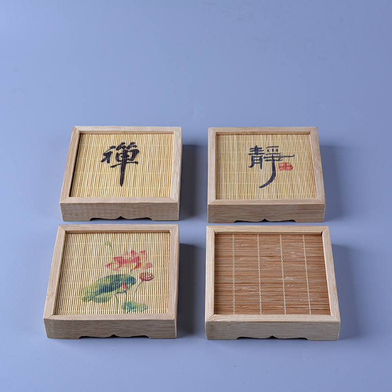 Kungfu Online Coaster square Tea mat Cup care Chinese style Bamboo tea set Pot mat Buddhist mood Bamboo Cushion partsin the Tableware , Cup/Cups/Kettle , Coaster  category - from Buy2taobao.com to provide professional Taobao agent buy service
