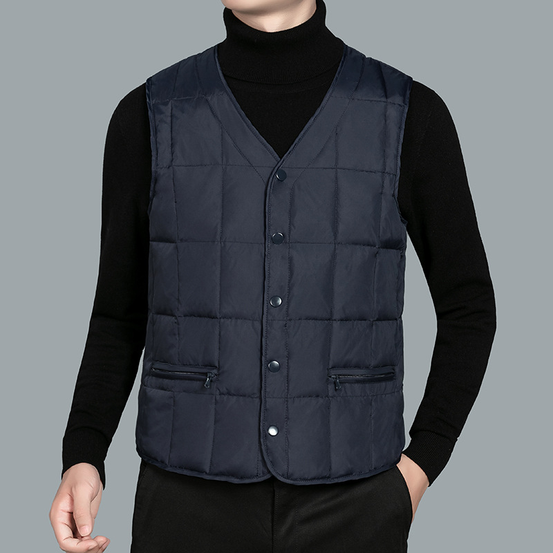 江西共青城羽绒男士羽绒马甲内穿特厚中年鸭绒加厚背心2025冬爸爸