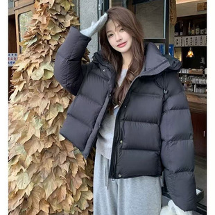 江西共青城羽绒90白鸭绒羽绒服女短款2025新款小个子加厚云朵泡芙