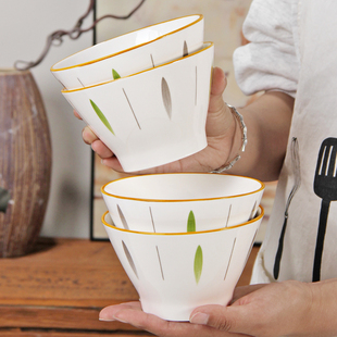 吃饭碗家用高颜值碗套装陶瓷餐具米饭碗组合2026新款5英寸斗笠碗