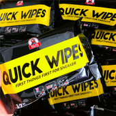 免洗去污清洁quick 标奇 wipes 黑色包装 小白鞋 擦鞋 湿巾12片装