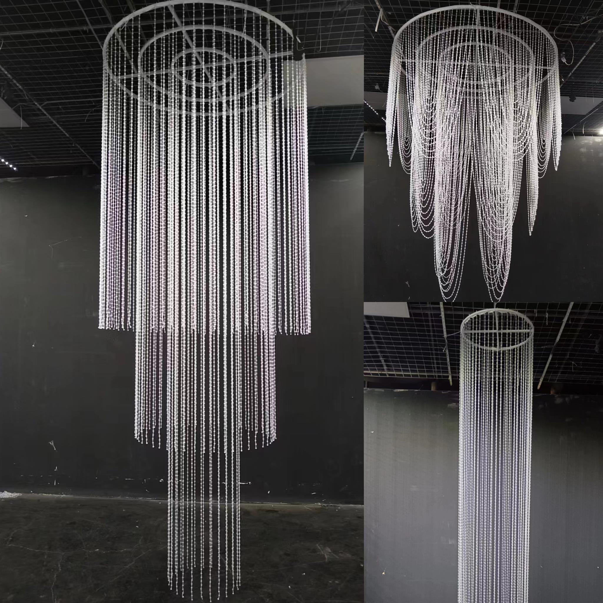 宴会厅新款水晶吊顶珠帘亚