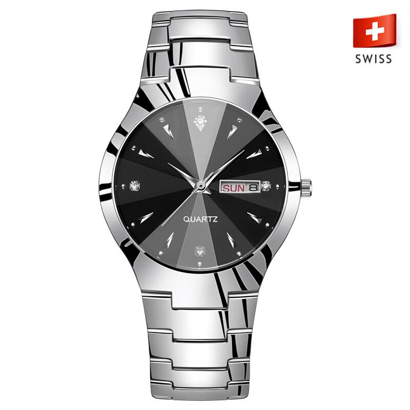 抖音同款品牌钢带威顿手表男1985瑞士情侣VD5059钨钢钻石手表