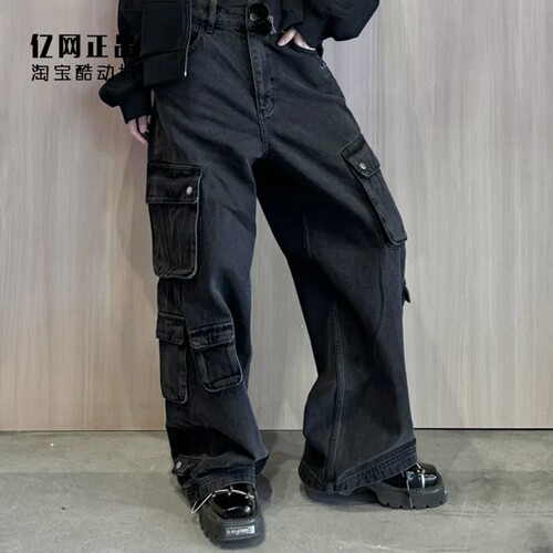 Adidas 三叶草 男子明星同款宽松工装风牛仔休闲裤 JY0203 JY0204