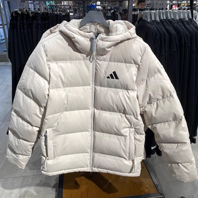 Adidas 阿迪达斯 男女经典运动休闲保暖连帽羽绒服 KF4398 KF4400
