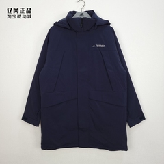 Adidas 阿迪达斯 男款户外运动休闲防风保暖中长款羽绒服 GE9931