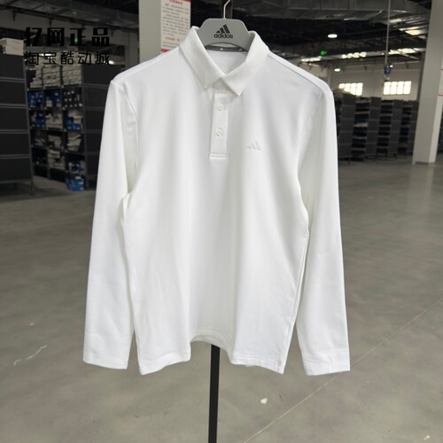 Adidas 阿迪达斯正品 男子高尔夫运动休闲翻领长袖POLO衫 JM7115