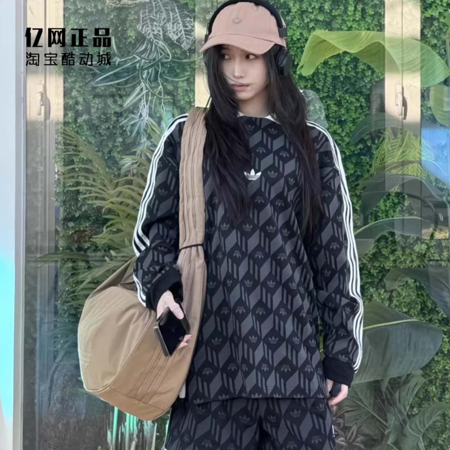 Adidas 三叶草 男女情侣款宽松舒适休闲透气POLO衫长袖T恤 JD5196