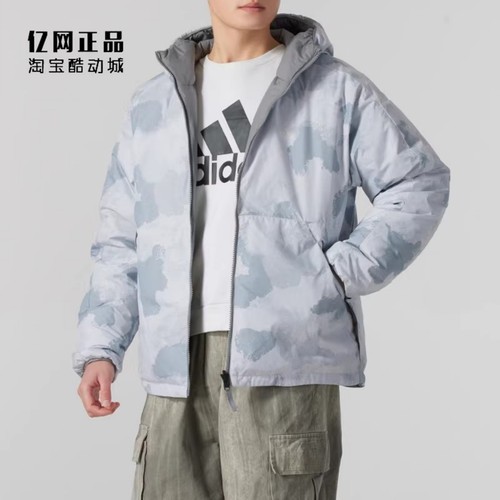 Adidas 阿迪达斯 男款冬季双面穿保暖运动休闲连帽羽绒服 IS0358