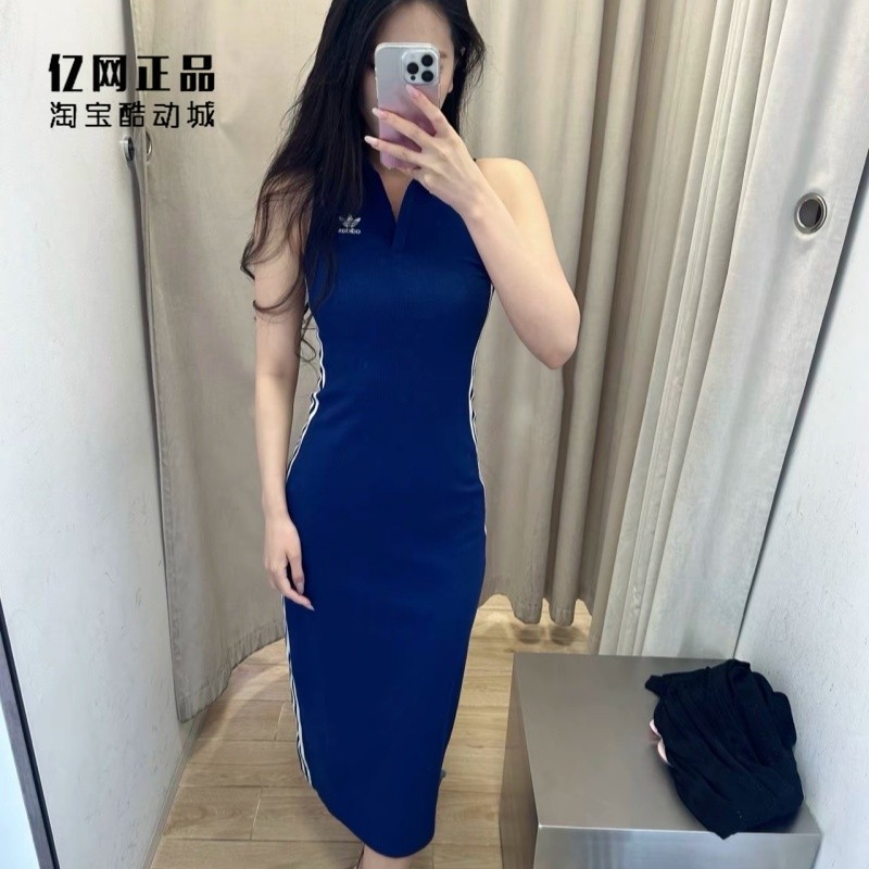 Adidas 三叶草 女子夏季运动休闲修身时尚无袖翻领连衣裙 IR6126,运动服/休闲服装,运动连衣裙,淘宝优惠券,粉丝福利购,淘宝优惠卷