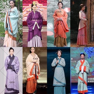 秦朝西汉春秋战国嫔妃公主侍女丫鬟曲裙汉服宫女服贵妃女子演出服