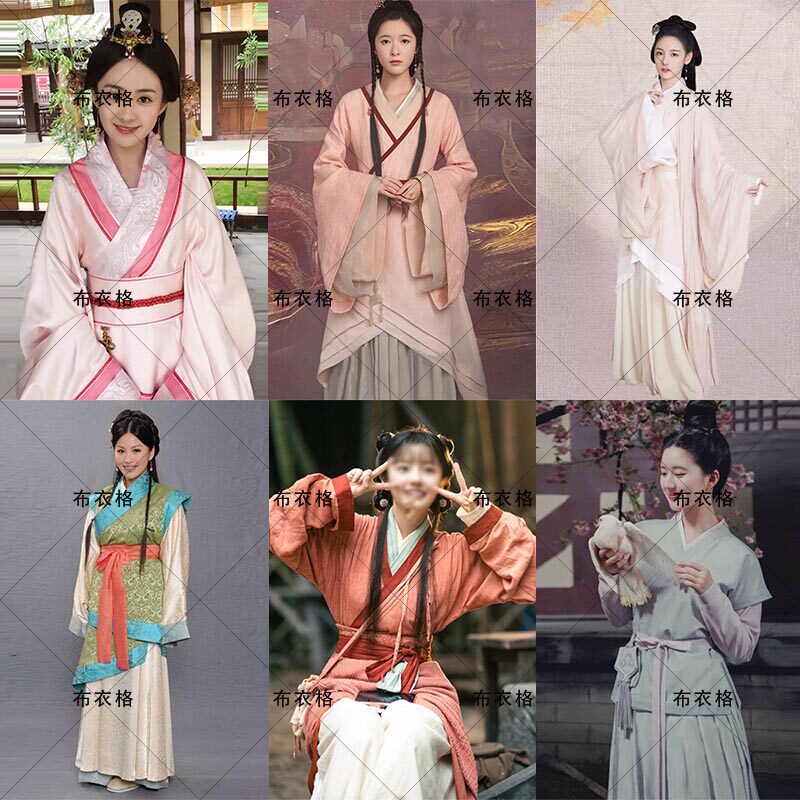 影视春秋战国秦汉朝宫女丫鬟服侍女老百姓随从女士汉服曲裙演出服