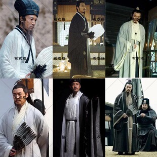 影视古装三国演义诸葛亮谋士军师书生大臣服文人古装棉麻男士汉服