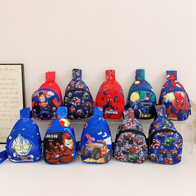 卡通胸包宝宝单肩包男孩休闲零食小挎包男童运动户外斜挎手机小包