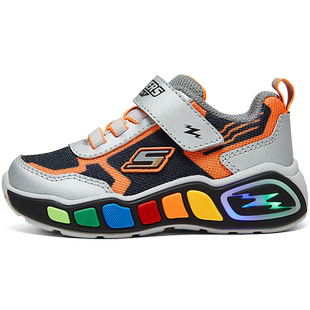 Skechers斯凯奇儿童鞋春夏款男宝宝闪灯鞋小童时尚潮流休闲运动鞋