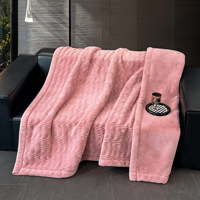 婚庆双层加厚云毯纯色双人结婚陪嫁盖毯大红绒毛毯秋冬季保暖毯子