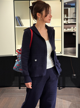 DION LIU｜【纸片人套装】100%天丝菱格纹立领显瘦套装