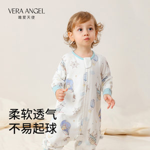 唯爱天使婴儿睡袋春秋薄款宝宝分腿竹棉纱布夏儿童防踢被四季通用