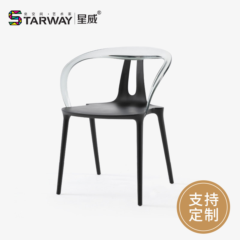 星威意式极简简约创意透明设计师款餐椅家用非亚克力轻奢网红椅子