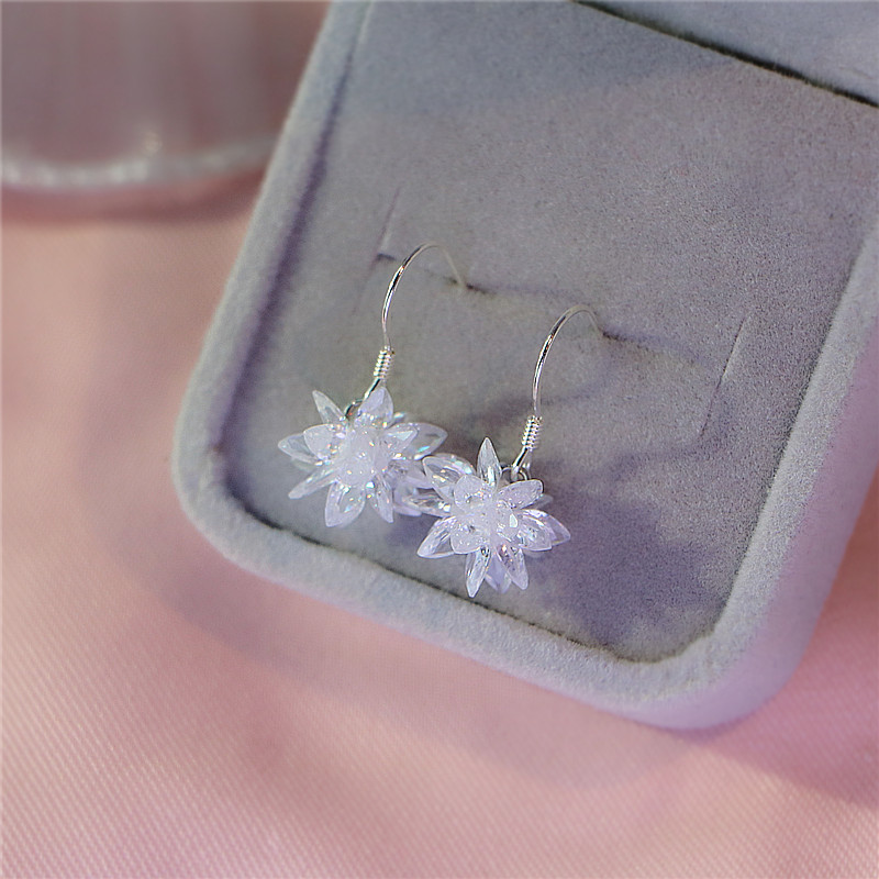 925银女冰花耳坠耳环耳环